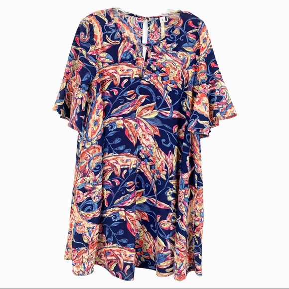 Uncle Frank Navy Floral Shift Dress Small - Picture 6 of 9